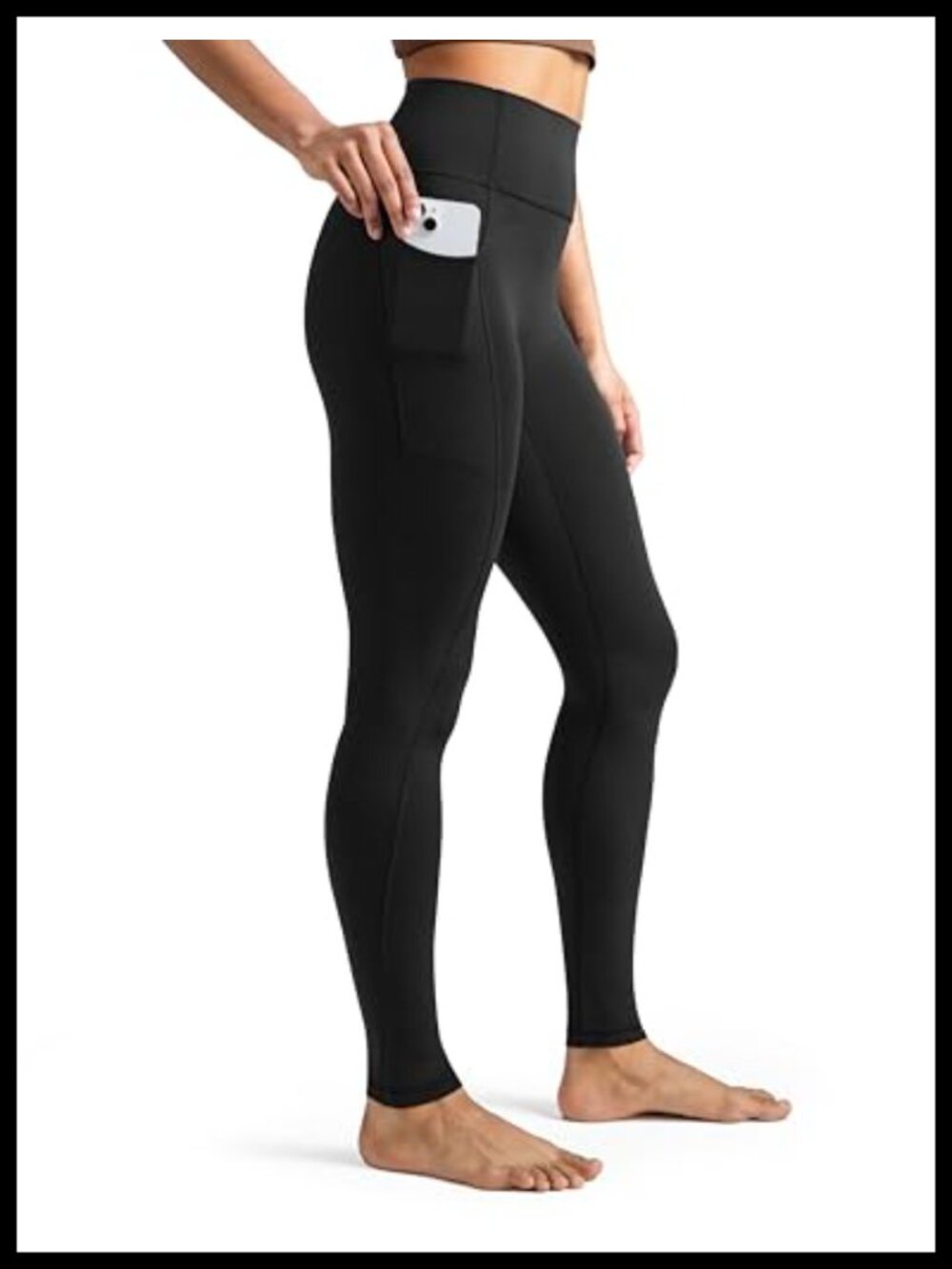 High Waisted No Front Seam Yoga Leggings with Pockets